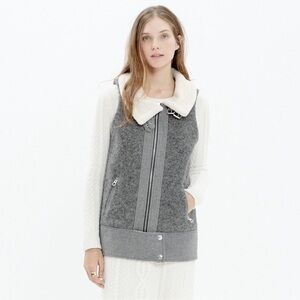 Madewell size small gray wool vest sherpa
